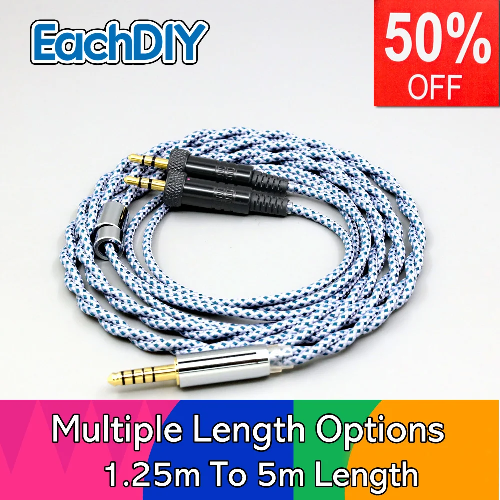 

99% Pure Silver Mix Graphene OCC Shielding Earphone Cable For Sony MDR-Z1R MDR-Z7 MDR-Z7M2 With Screw To Fix LN008650