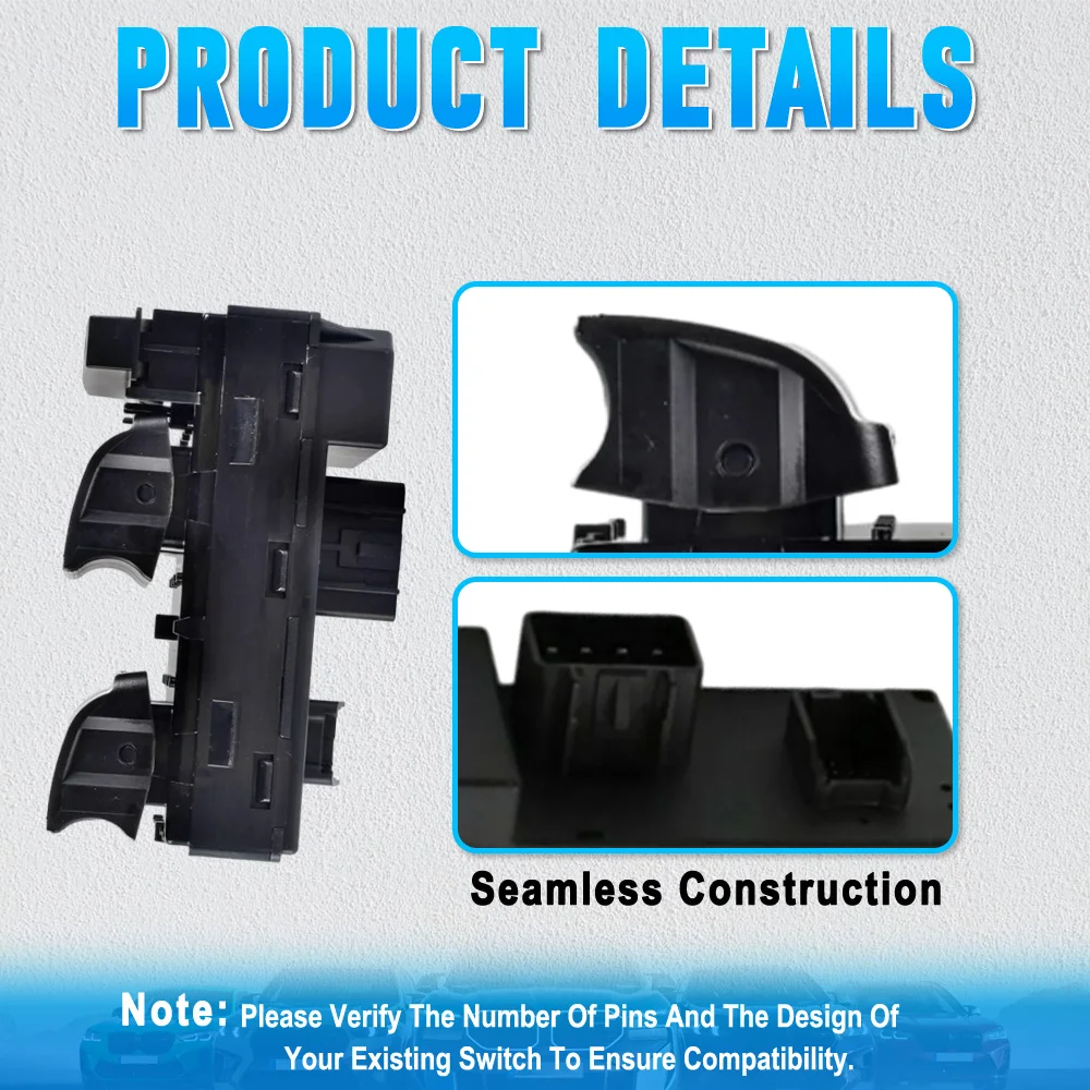 مفتاح نافذة الطاقة الرئيسي من جانب السائق لسيارة شيفروليه سيلفرادو جي إم سي سييرا 4 أبواب