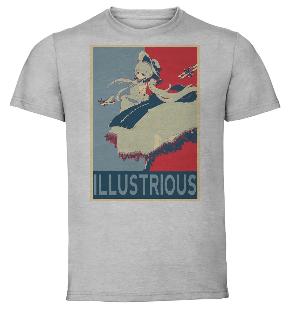 T-Shirt Unisex - Grey - Propaganda - Azur Lane Illustrious