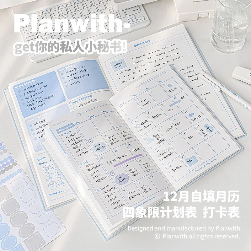 A5/B5 Size Notebook for Student Simplicity Fashion Solid Color Scrapbook Journal Monthly Planner Horizontal Square Diary