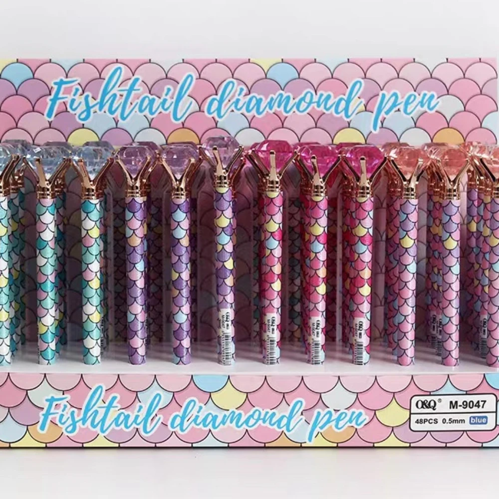 Creative Diamond Pen Cute Fishtail Pattern Printing Stationery Student Office Supplies