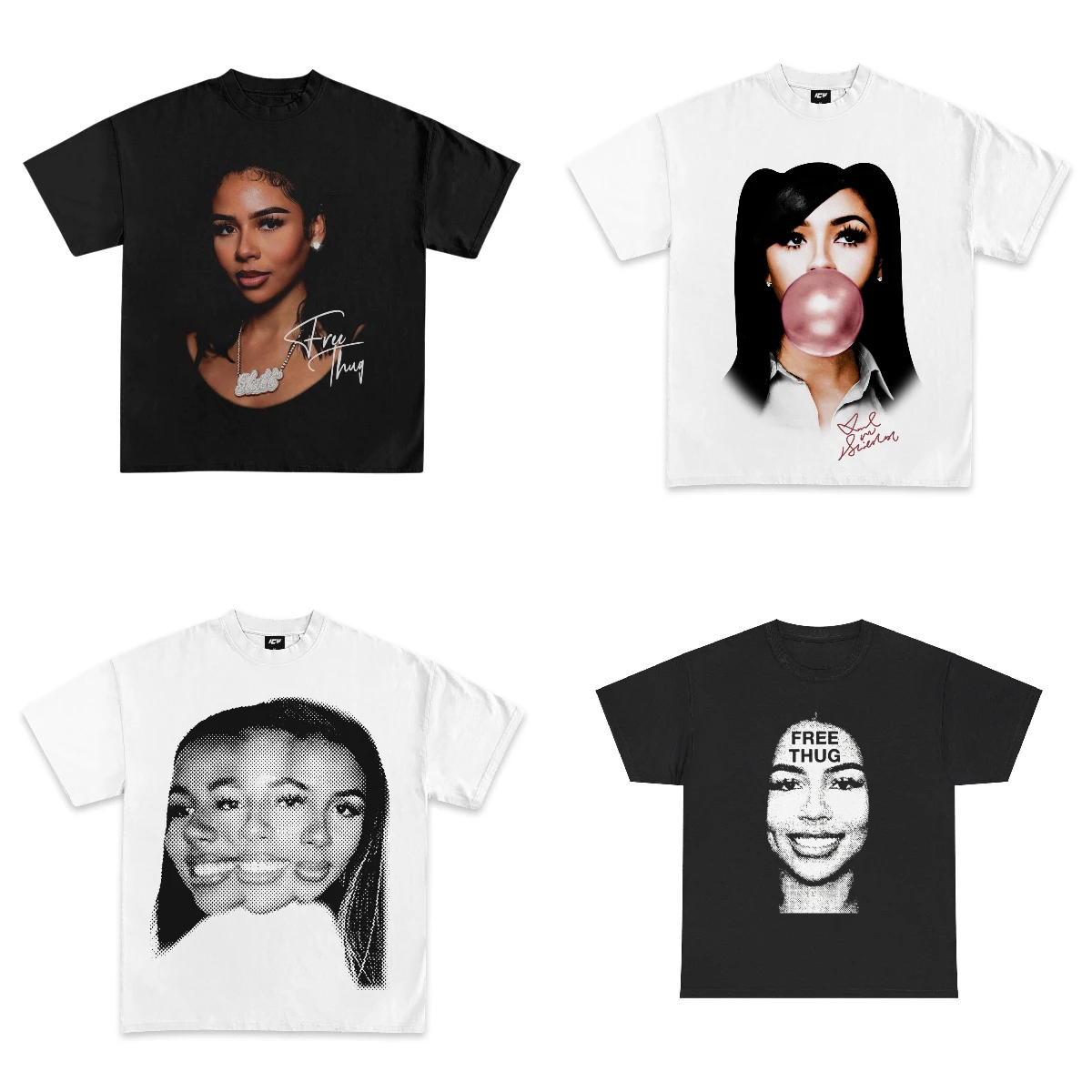 

Street Hip Hop Mariah The Scientist Bubble Gum Graphic T-Shirt Oversized Y2k Short Sleeves Women Men Unisex Top Heavy Cotton Tee