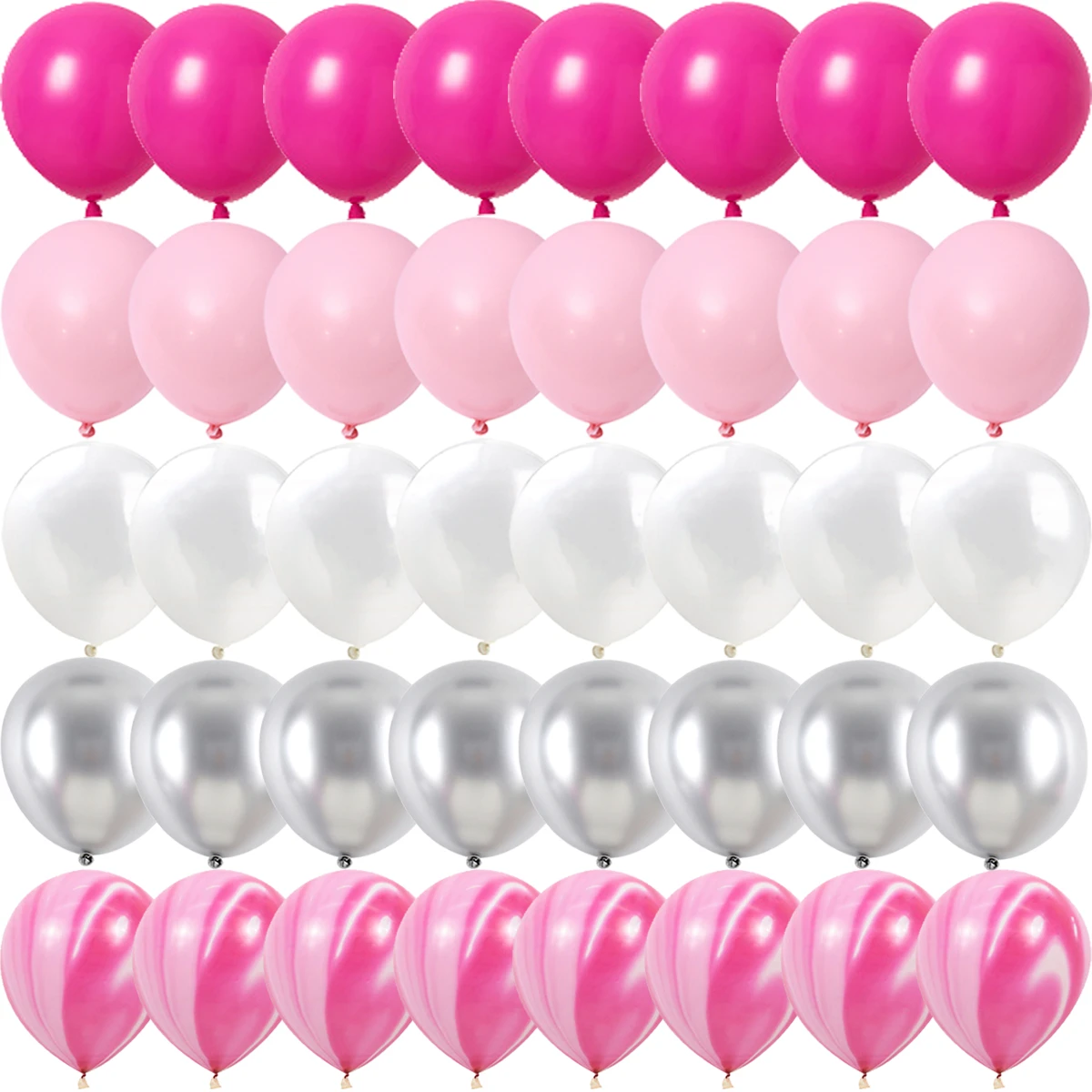 

40PCS Rose Pink Metal Latex Bar Confetti Balloons Wedding Decorations Matte Globos Birthday Girl kidParty Decorations New Year