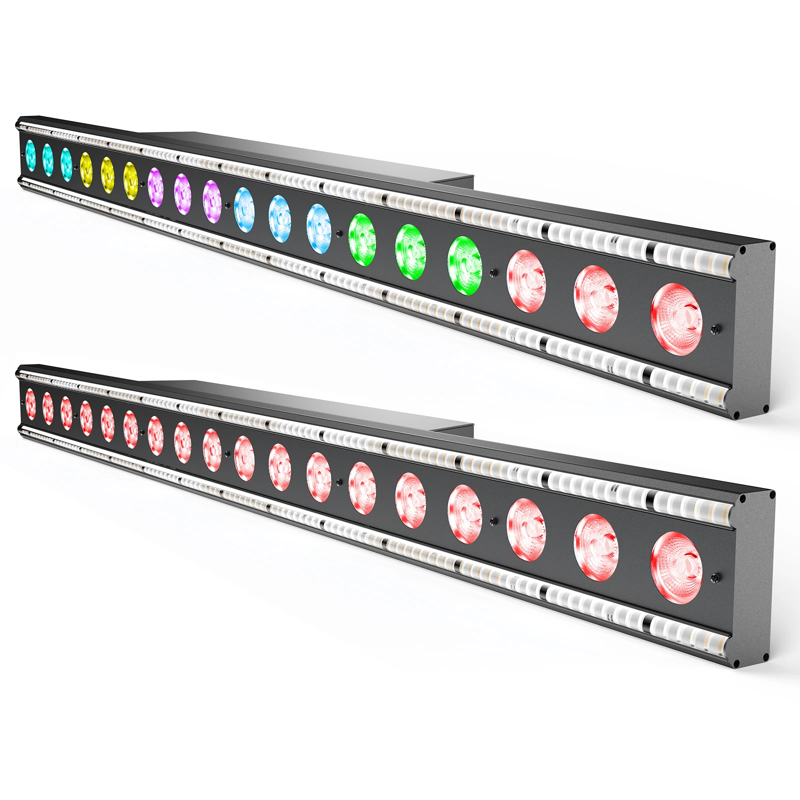 

Datewink 2Pcs 120W 18LED Wall Washer Lights RGBW Stage Lighting Strobe Effect DMX Control For DJ Disco Party Wedding Club Show