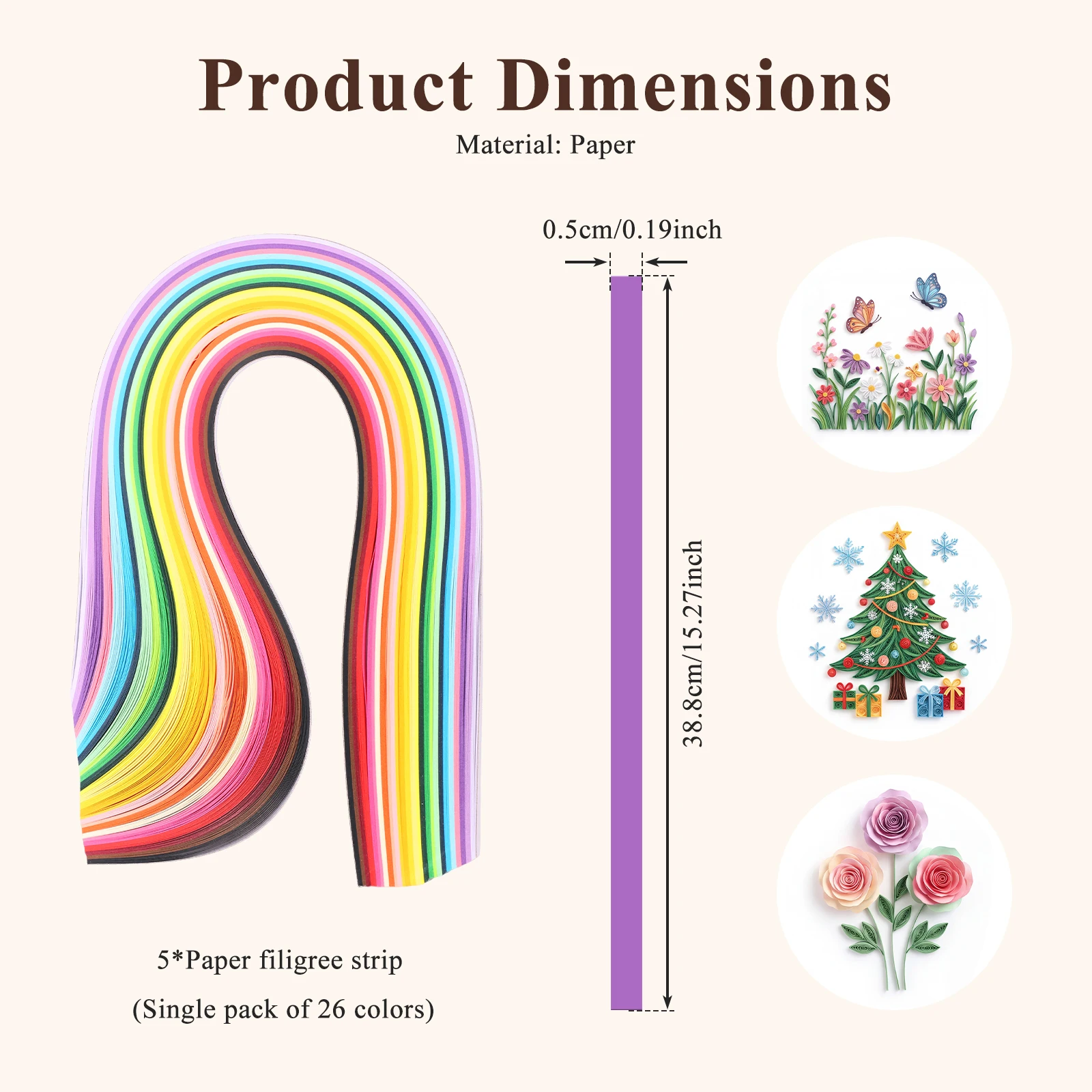 26 Colors Quilling Paper Strips Set Mixed Color DIY Decoration Gift Gradient Craft Paper Origami Craft DIY Quilling Tools