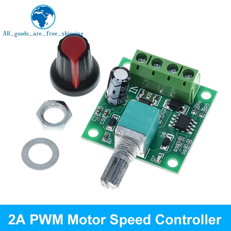 DC 1.8 v-35 V 2A 3A modul Drive dapat disesuaikan, kontroler kecepatan Motor tegangan rendah PWM 30W 80W 90W
