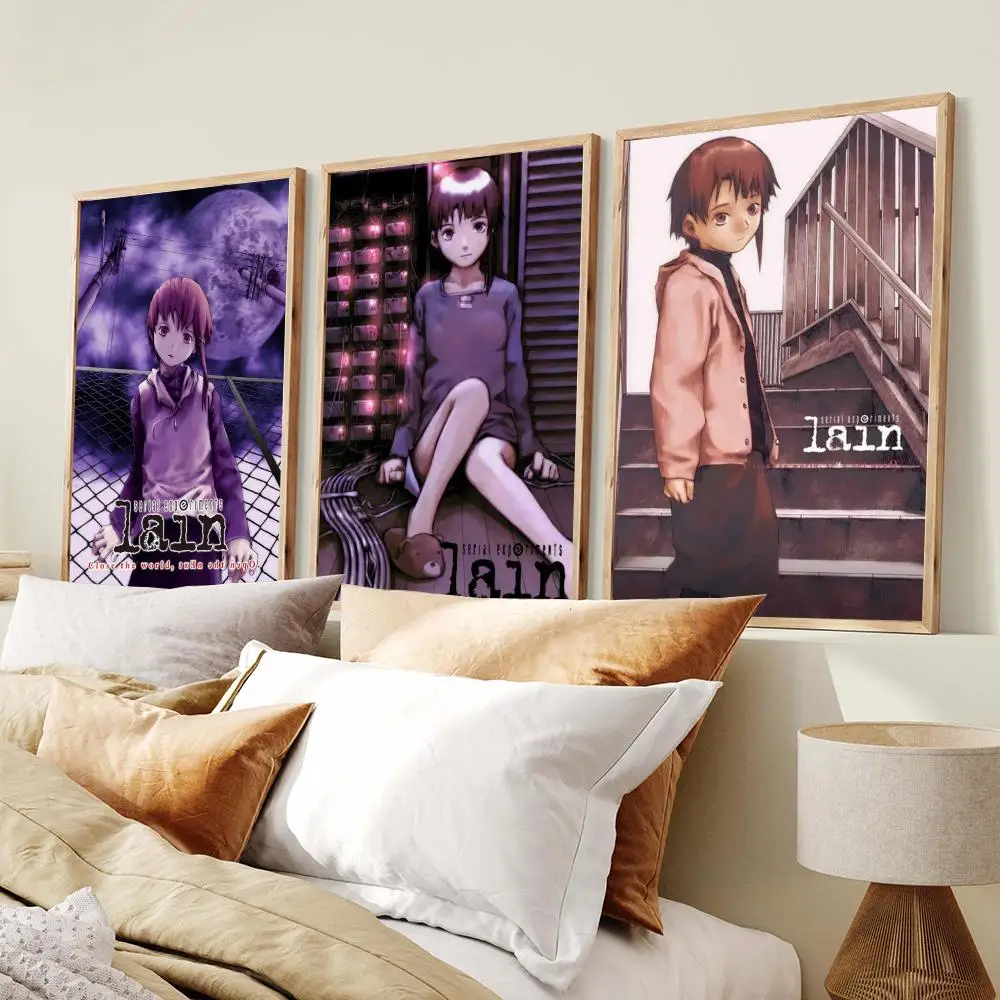 Cartoon S-Serial Experiments Lain Poster Modern Minimalist Wall Art Prints Poster Home Decor Interior Bedroom Living Room