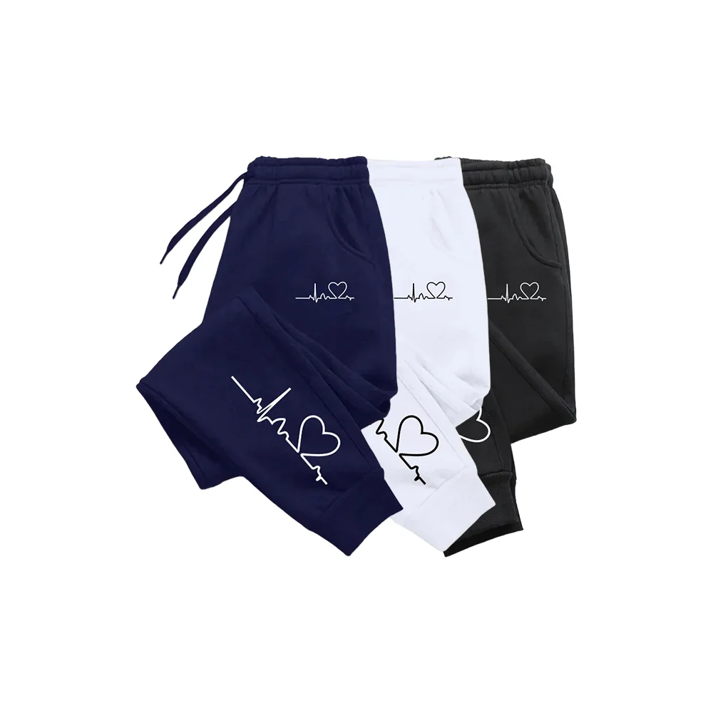 

Осенние мужские спортивные штаны, повседневные повседневные брюки, спортивный костюм высокого качества для фитнеса, брюки с принтом сердца, уличные спортивные спортивные штаны для бега