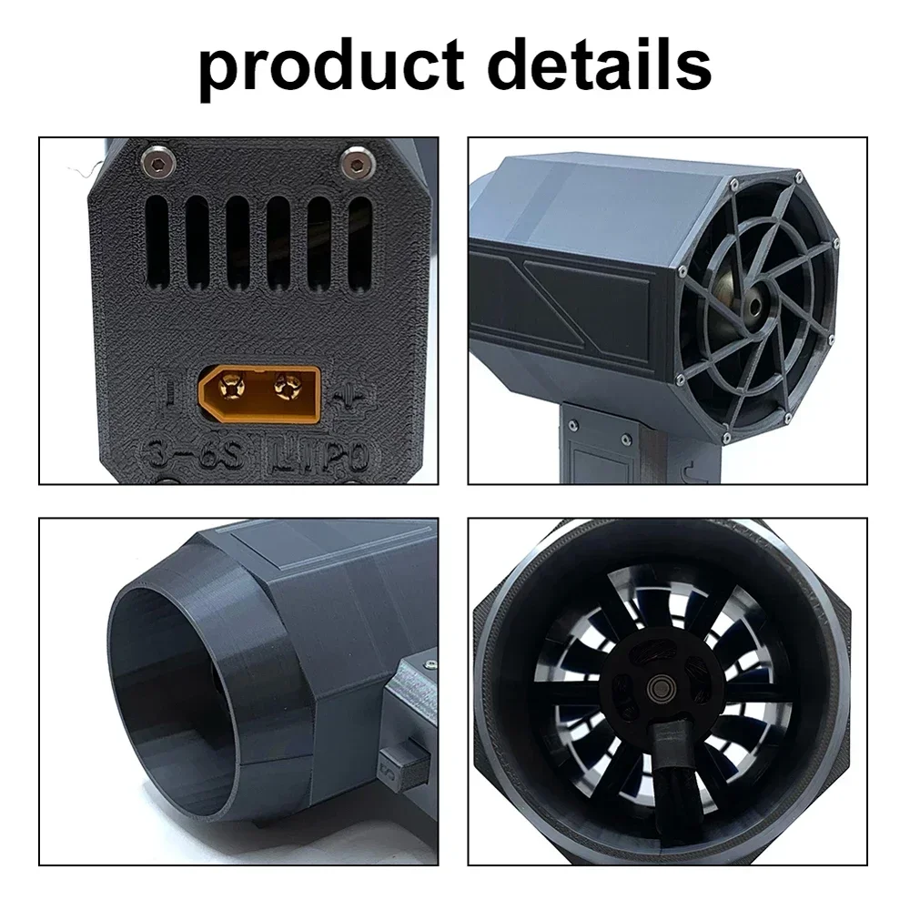 Hot SalesMotor Jet Fan High Power Dust Blower Handheld Ducted Turbofan Keyboard Cleaning Tool With XT60 Battery Interface