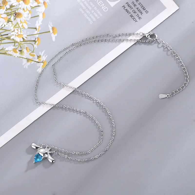 Sanrio Anime Cinnamoroll Necklace Kawaii Things Light Luxury Adjustable Clavicle Chain Exquisite Accessories for Girl Gifts