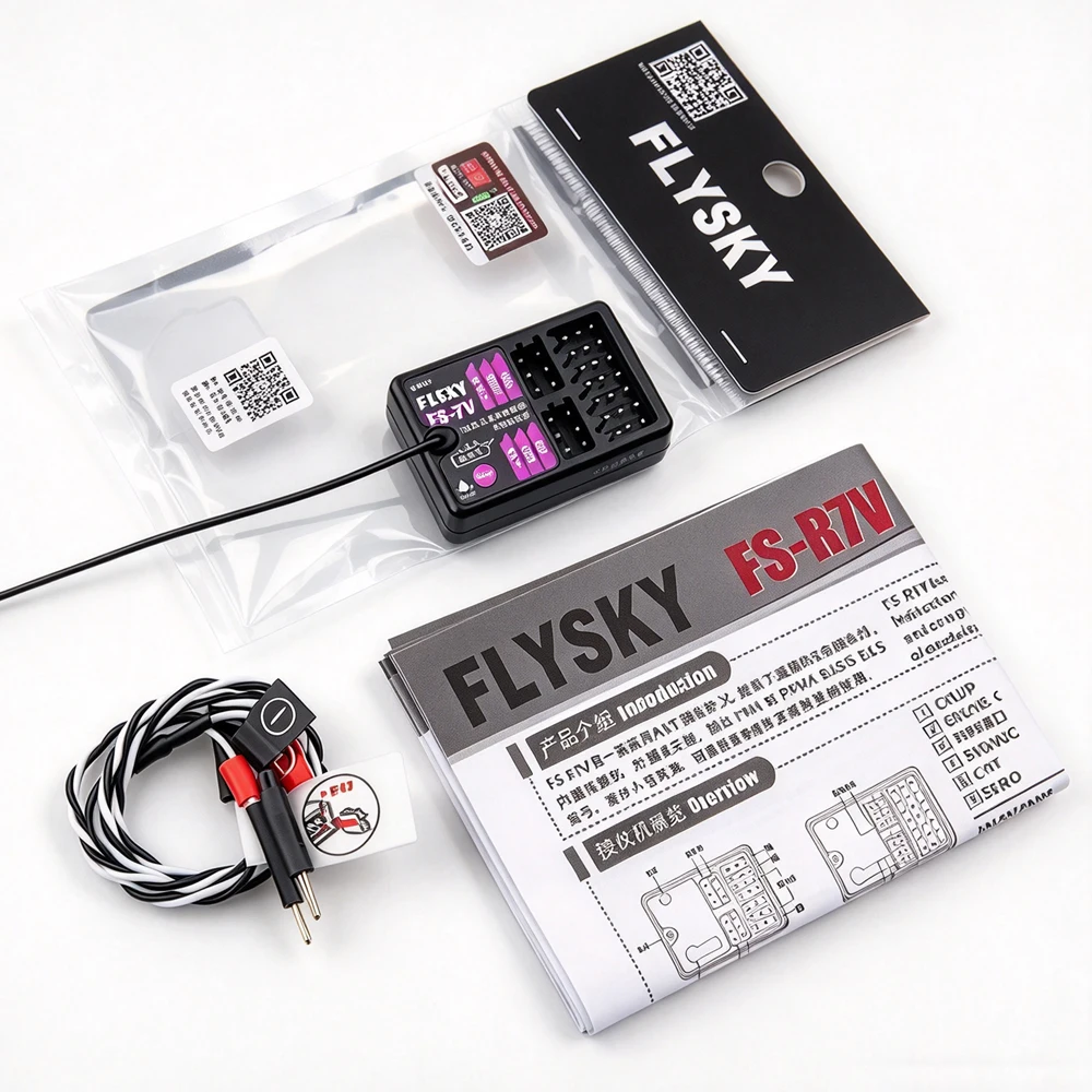 Flysky FS-R7V 2.4GHz 7CH Bidirectional ANT Protocol Receiver Built-in Gyroscope PWM/PPM/i-BUS/S.BUS Output For RC Car/Boat