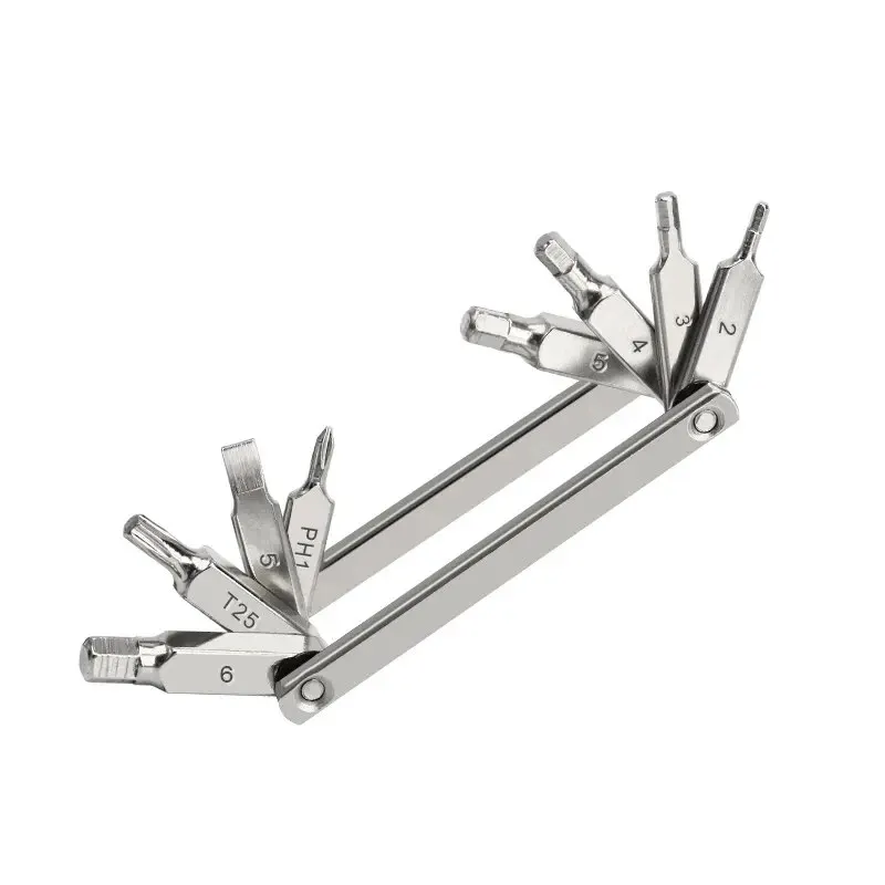 RIDERACE 8-in-1 Multifunktions-Fahrradwerkzeug, Tragbarer CR-V Stahl Sechskant-Speichenschlüssel, Motorrad-Schraubendreher, Vielseitiges Fahrrad-Reparaturwerkzeug – Detail 11