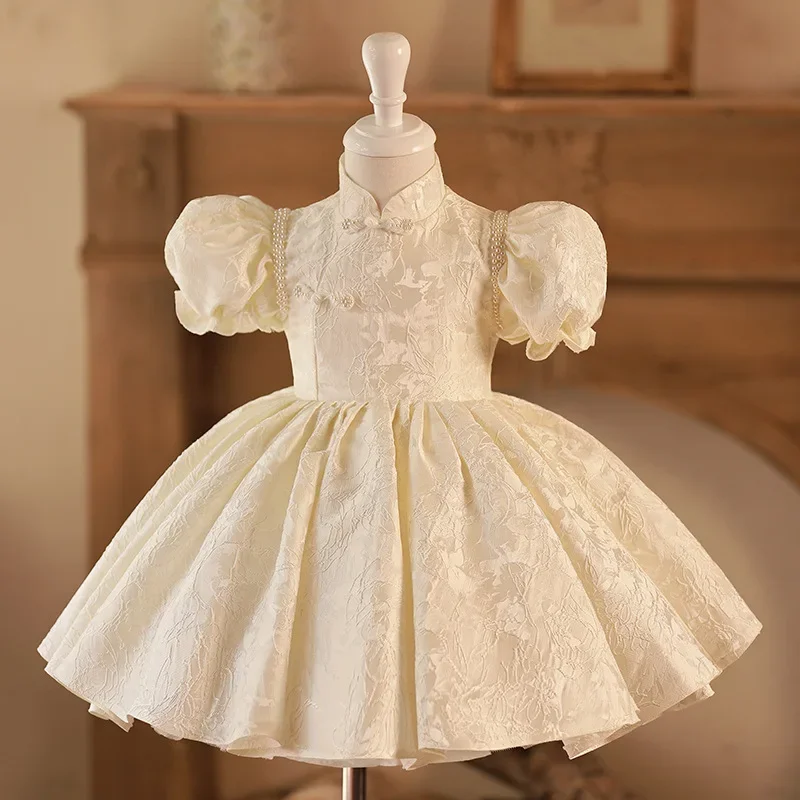 

One Year Old Girl Princess Skirt Wedding Kid Dress Birthday Performance Lace Princess Party Evening Dress Kid Clothing 1-12 Y