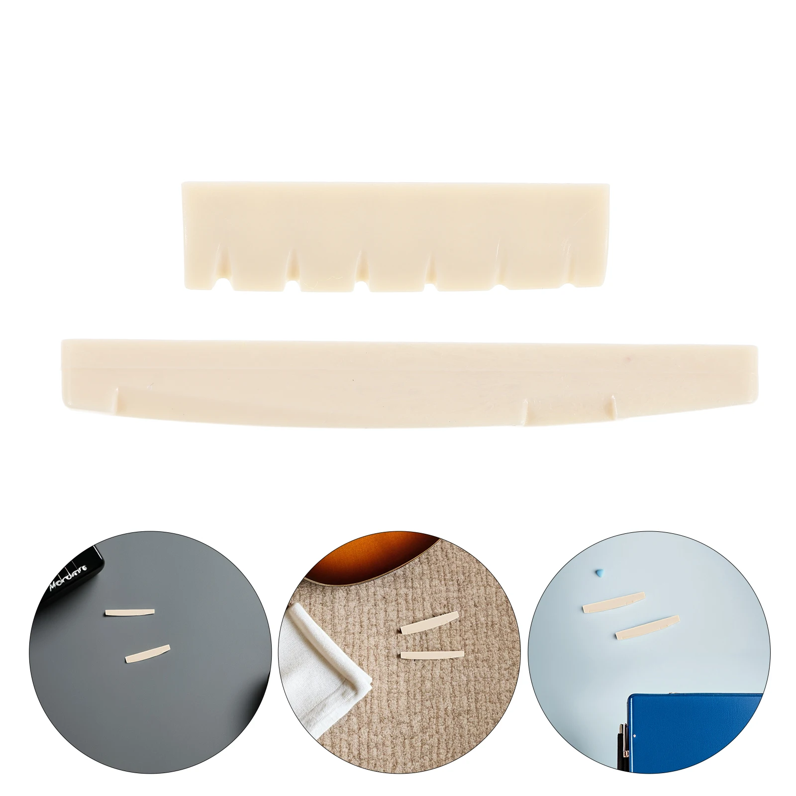

10 Pairs Guitar Pillow Accessories Acoustic Bone Bridge Saddle Beige Plastic Electric Nut Girl