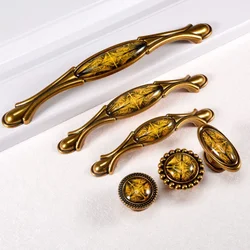 Vintage Door Handles Retro Bronze Kitchen Cabinet Knobs and Handles Furniture Wardrobe Cupboard Handle Closet Drawer Knobs Pulls