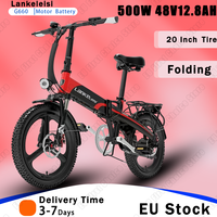 Electric Bicycle 500W Motor 48V12.8AH Built-in Lithium Battery E Bike 20 Inch Tire Outdoor Entertainment Folding Electric Bike