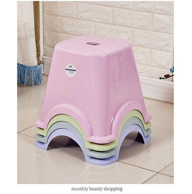 

bathroom benches Thickened plastic stools, household children's small stools, square stools, creative and fashionable