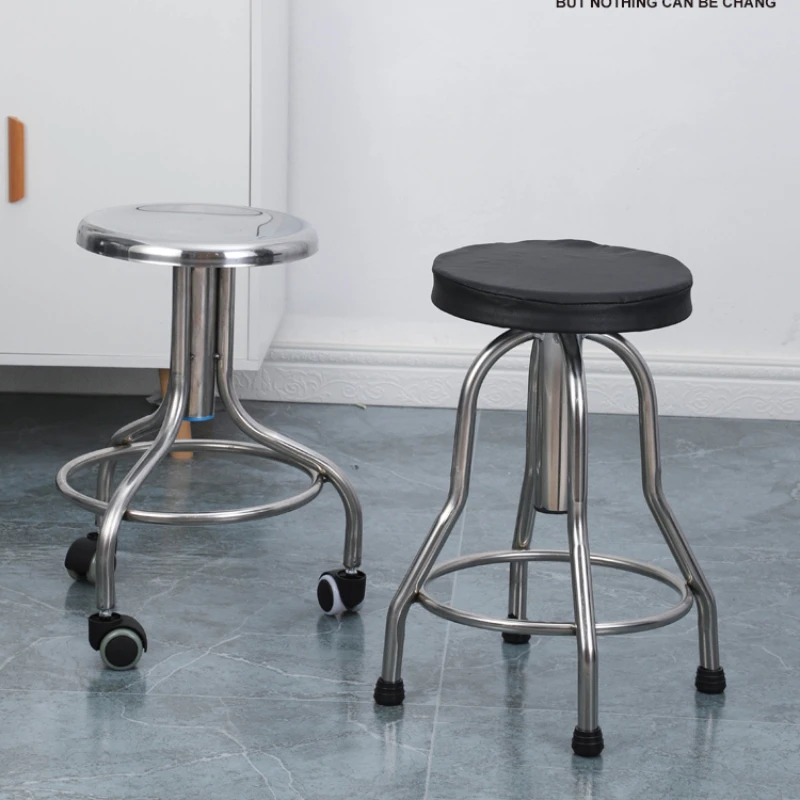 Medical stainless steel lifting round stool Hospital doctor operating stool Clinic examination stool