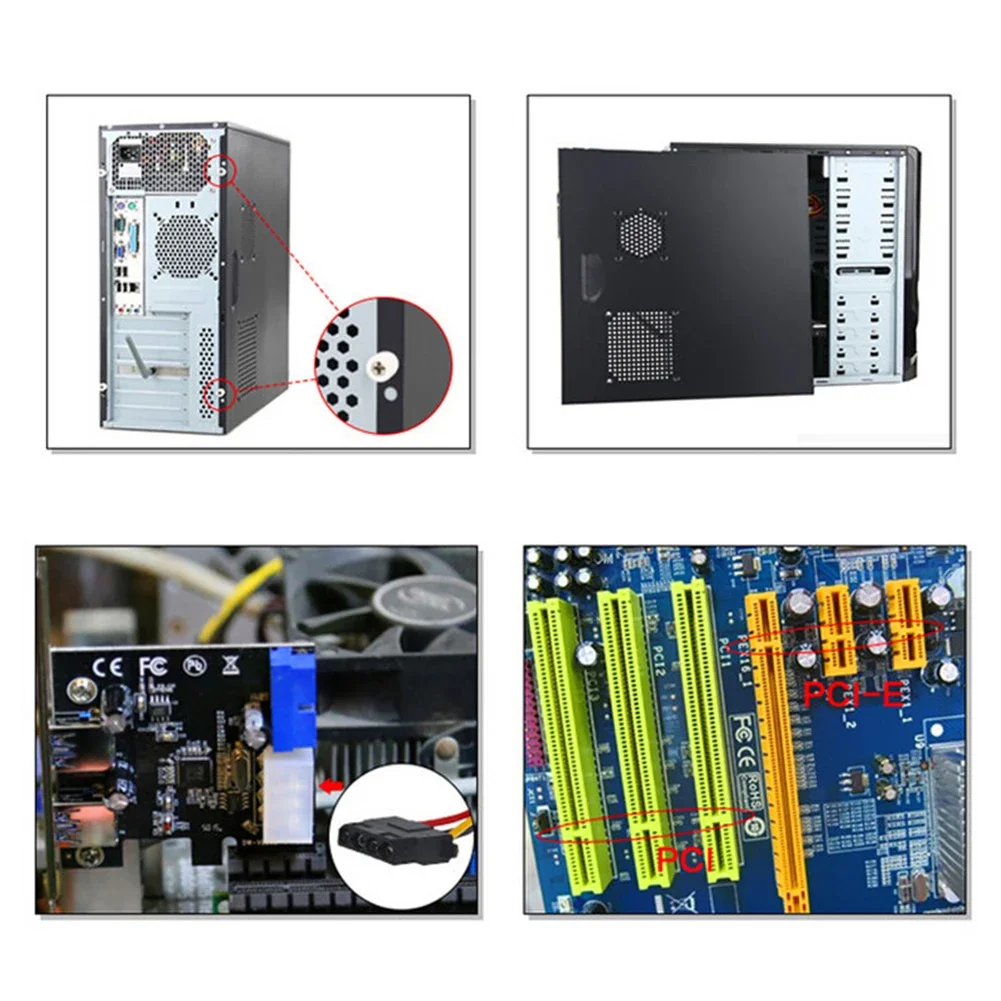 2 منافذ USB PCI-e بطاقة التوسعة PCI Express PCIE إلى USB 3.0 Hub محول بطاقة Express بطاقة موصل الطاقة