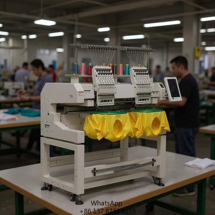 JUKKY 1502 Automatic Computerized Embroidery Machine Double Heads Embroidery Area Industrial Grade Computerized Flat Broderie