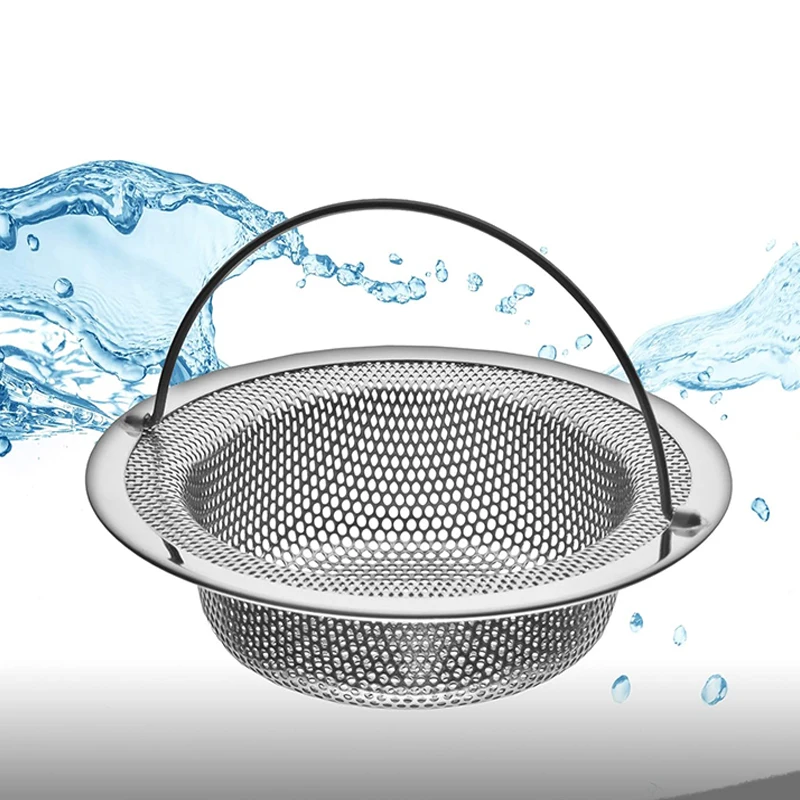 Stainless Steel Kitchen Sink Filter Floor Drain Mesh Bathroom Filters Drain Basket With Handle Bathtub Hair Catcher Stopper