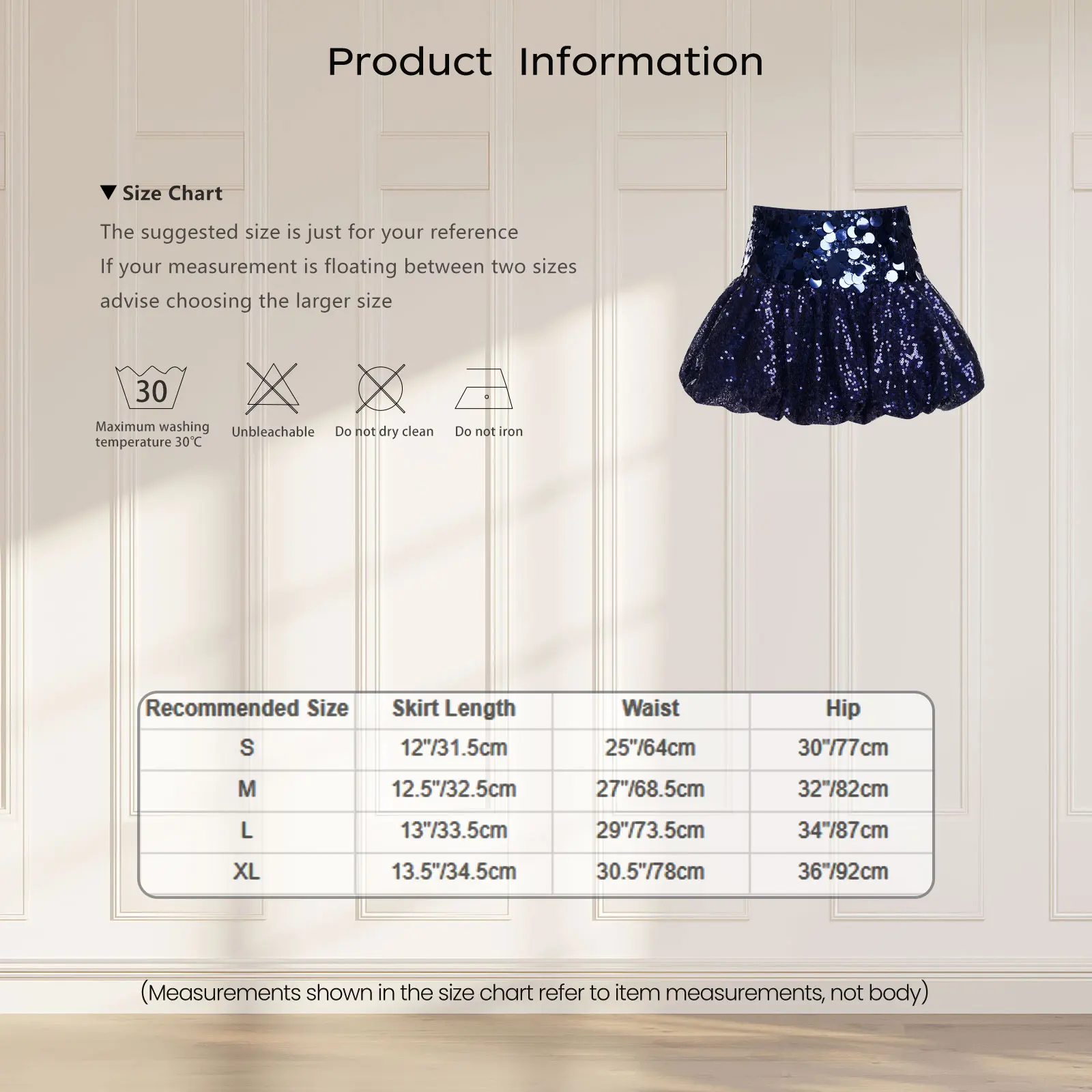 Damska brokatowa spódniczka z cekinami, wysoki stan, elastyczny pas, w pełni podszyta mini spódniczka na imprezy klubowe, rave'y, taniec, urodziny.