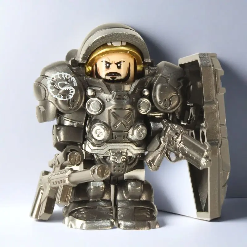 الأكثر مبيعا ثبت! StarCraft Heavy Armor Marine - مجسم صغير للتجميع الكامل، يجب اقتناؤه لبناء Wild Star MOC #6