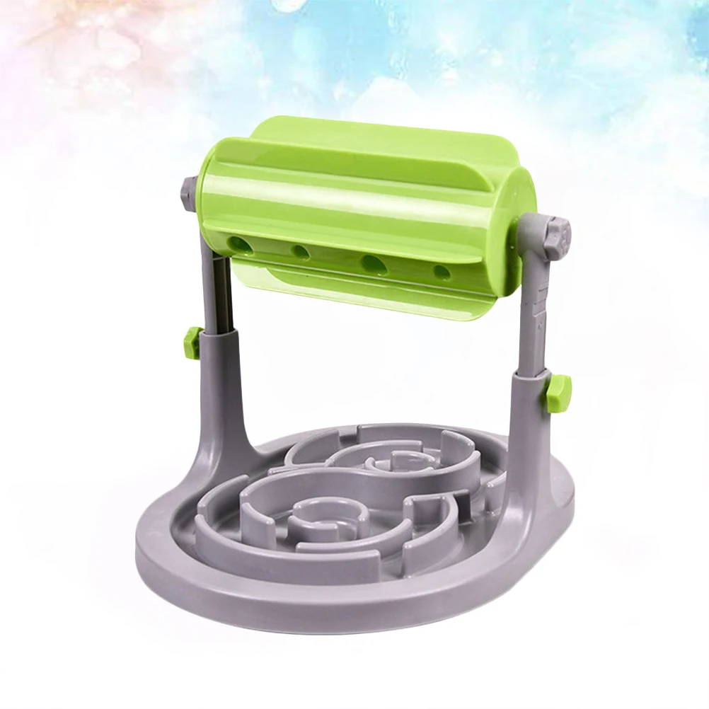 

Interactive Dog Toy Drum- Dispenser Idler Wheel Design Plastic Feeding Device for Pets Green
