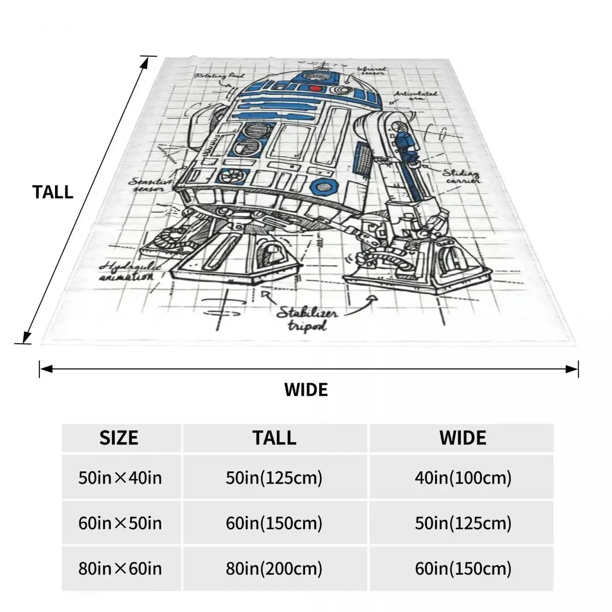 Gedruckt r2d2 Plan lustige Harajuku Decken ذكاء سومر كليبالاج دافئ ديكين فور بيت في الهواء الطلق يومان decke