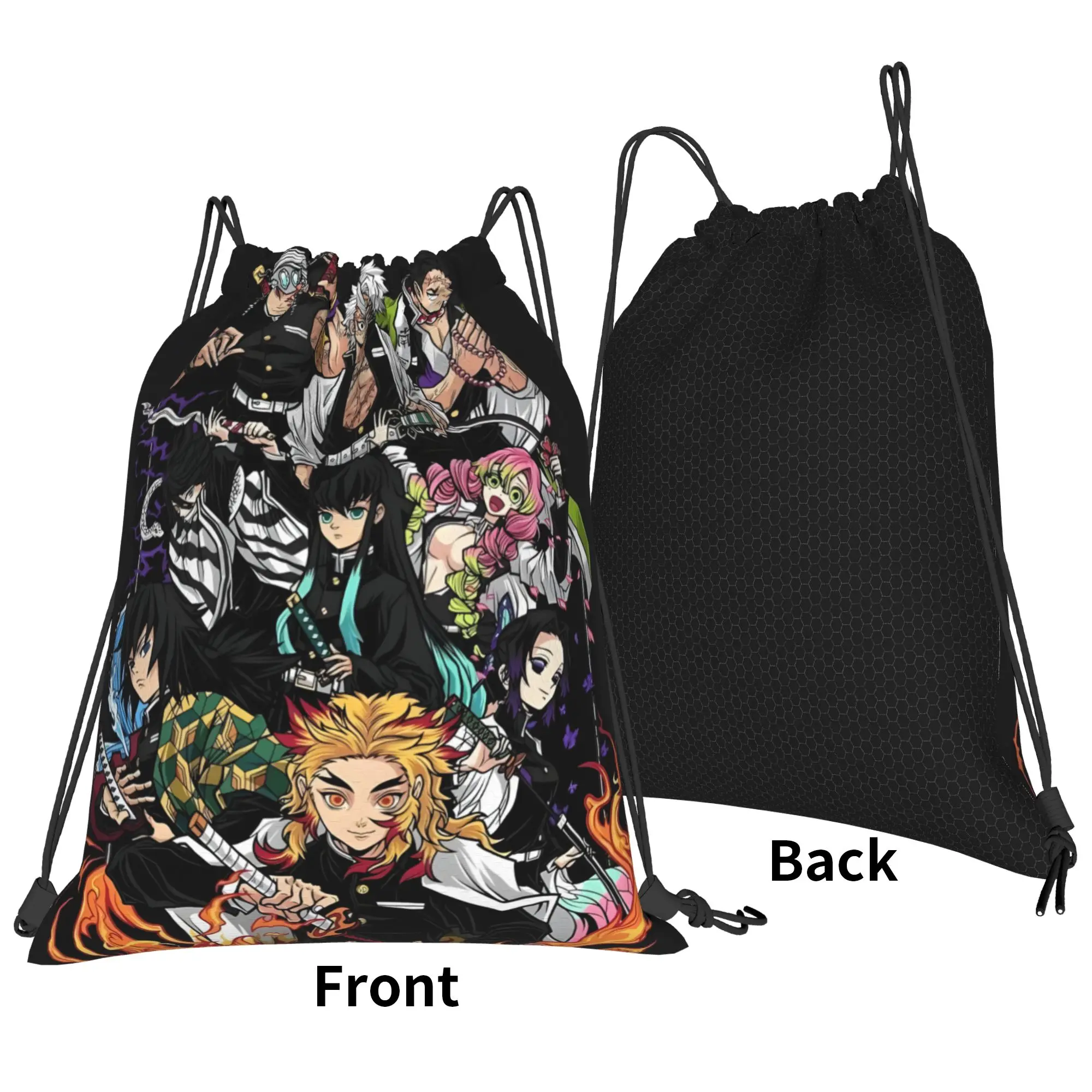 1 pc Hashira Demon Slayer Anime Drawstring Bags Travel Storage Backpack School Shoe Bag view 3