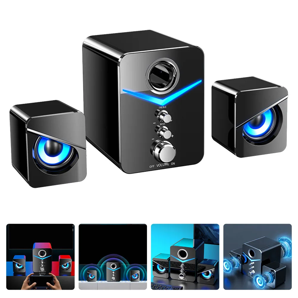 

Speaker Durable Stylish Sound Quality USB Computer Audios Smart High Volume Compact Office Phone Home Use Portable