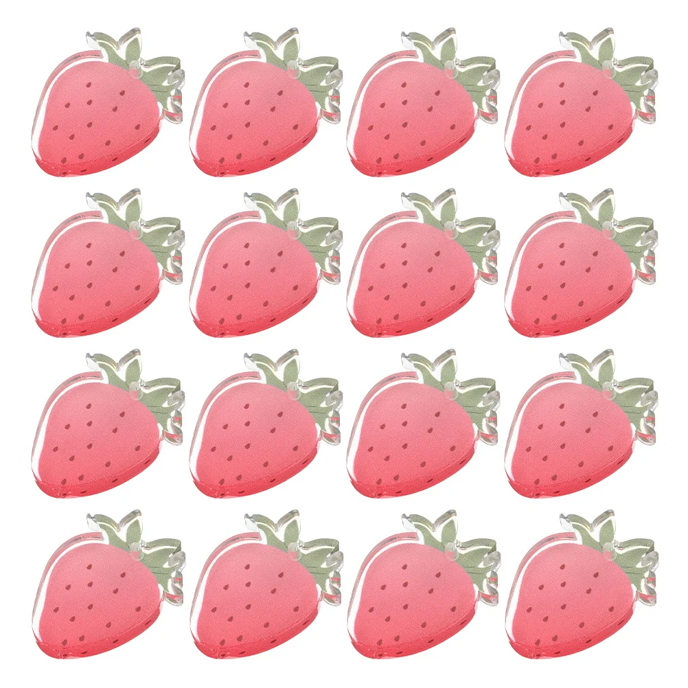 

20Pcs High Realism Strawberry Pendant Charms Acrylic DIY Keychain Parts Cute Fruit Bag Purse Key Rings Decorations