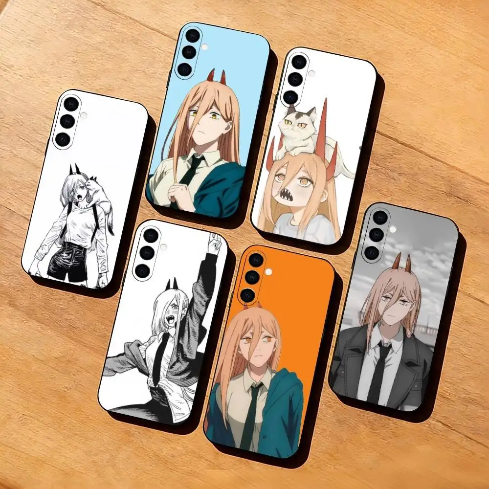 Anime C-Chainsaw Man Power Phone Case Black Silicone Soft For Samsung Galaxy A73,A72,A71,A70,A53,A52,A51