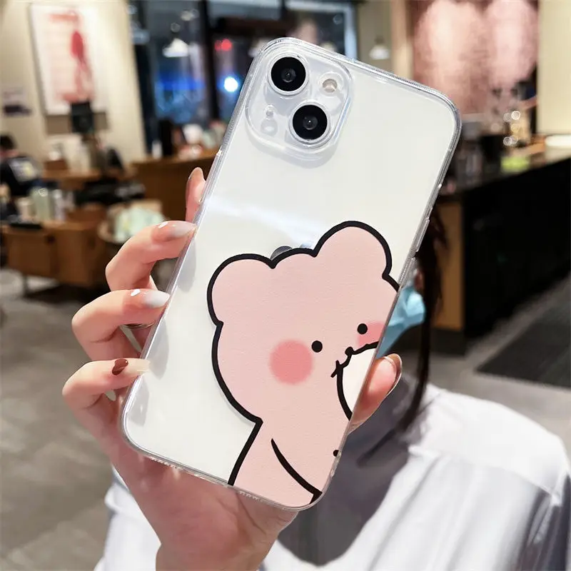 لطيف الدب الكرتون الأرنب قضية الهاتف آيفون 17 برو ماكس 11 12 13 14 15 16 برو ماكس 15 16 زائد 17AIR لينة سيليكون الأزواج غطاء #2