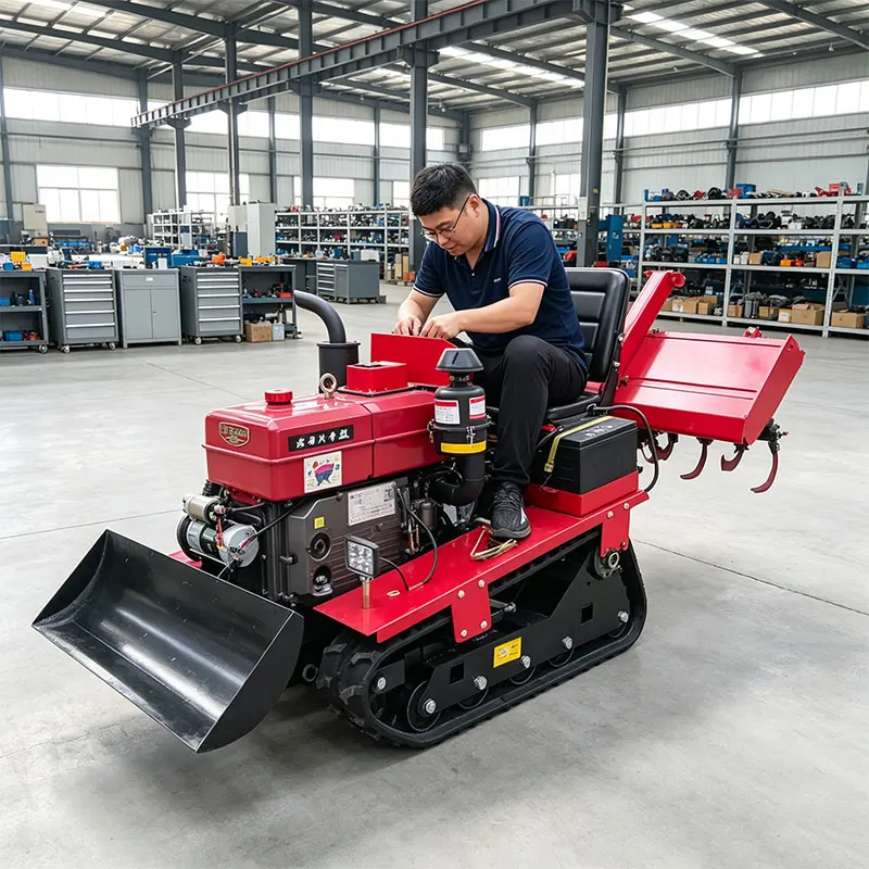 Customized Slope Crawler Cultivator 50HP Orchard Weeding Root Earthing Deep Plough Soil Renovation Rig