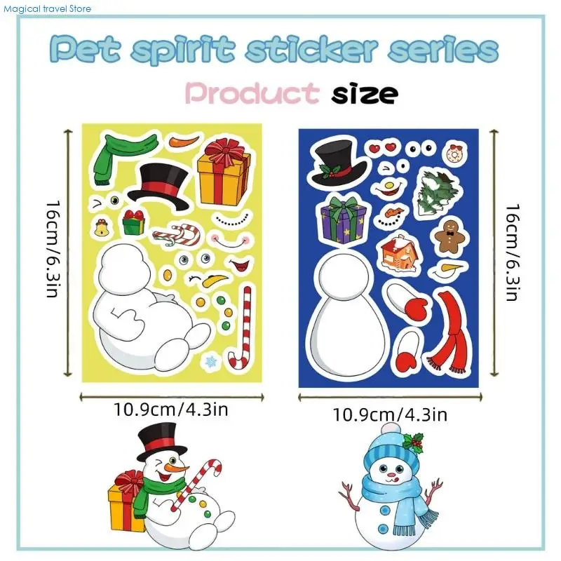 مجموعة ملصقات زخرفية لرجل الثلج الموسمي N2UB مكونة من 24 ورقة مقاومة للخدش #6