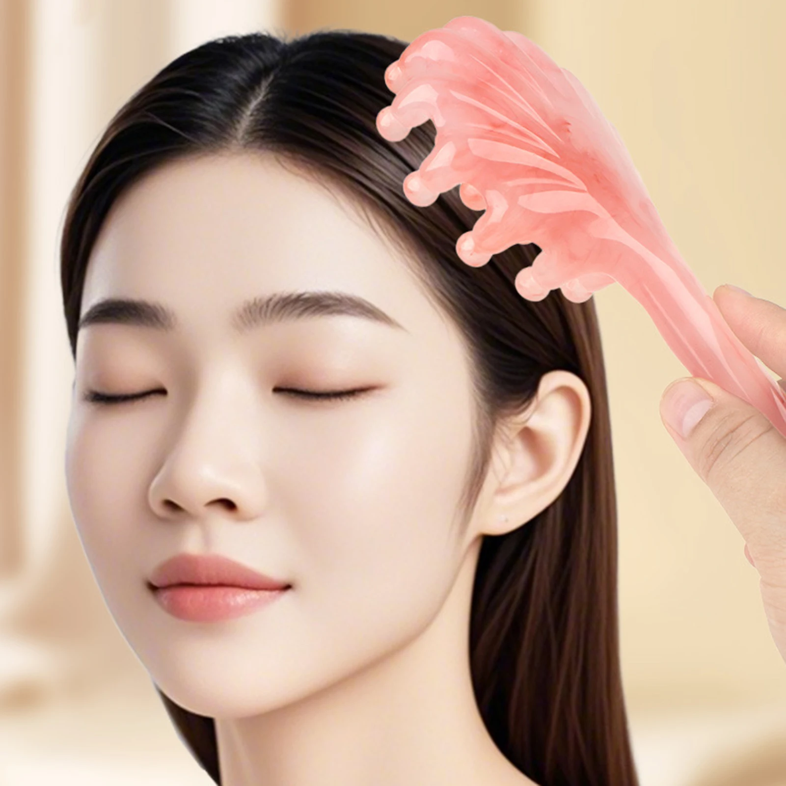 1 قطعة مشط تدليك الرأس على شكل قذيفة مقبض طويل الراتنج تدليك أمشاط رئيس مدلك ميريديان كشط فروة الرأس تدليك الأدوات الصحية