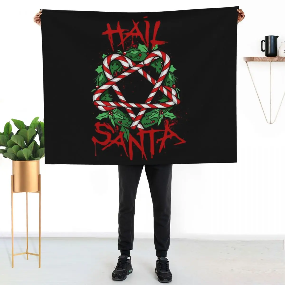 Hail Santa Throw Blanket warm for winter Thermals For Travel Weighted Baby bed plaid Hairy Blankets