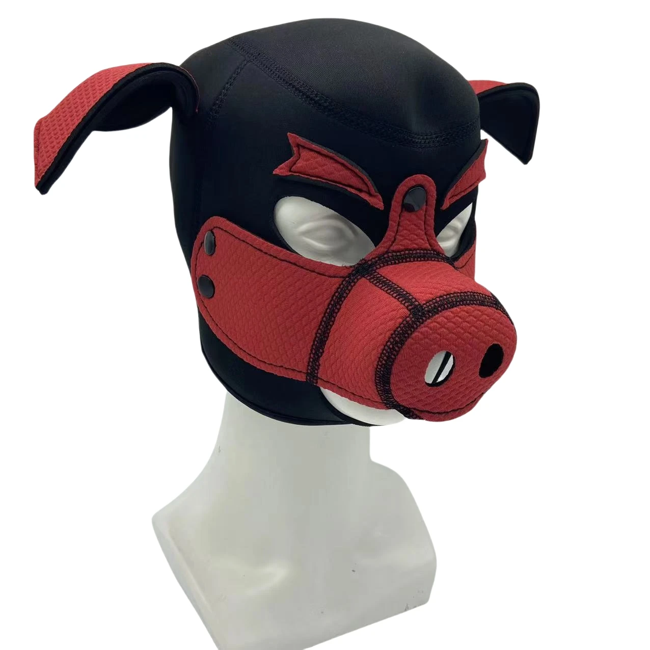 Adjustable little red pig head mask full face mask for Halloween party role play party head cover role play costume performance 