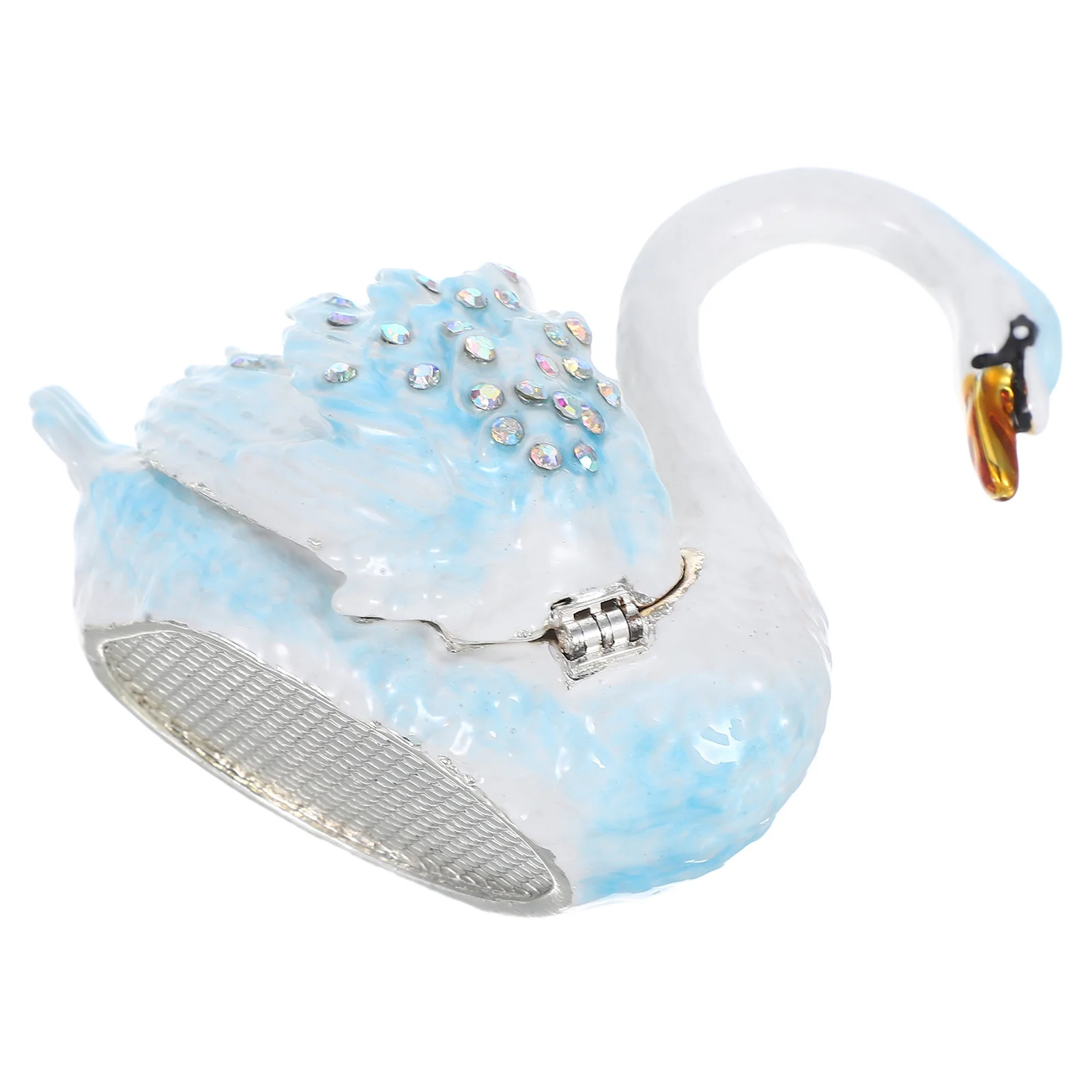 

1 Piece Shape Jewelry Box Jewelry Metal Trinket Box Vintage ganizer Trinket Case Blue Color Ring Holder Decor Item