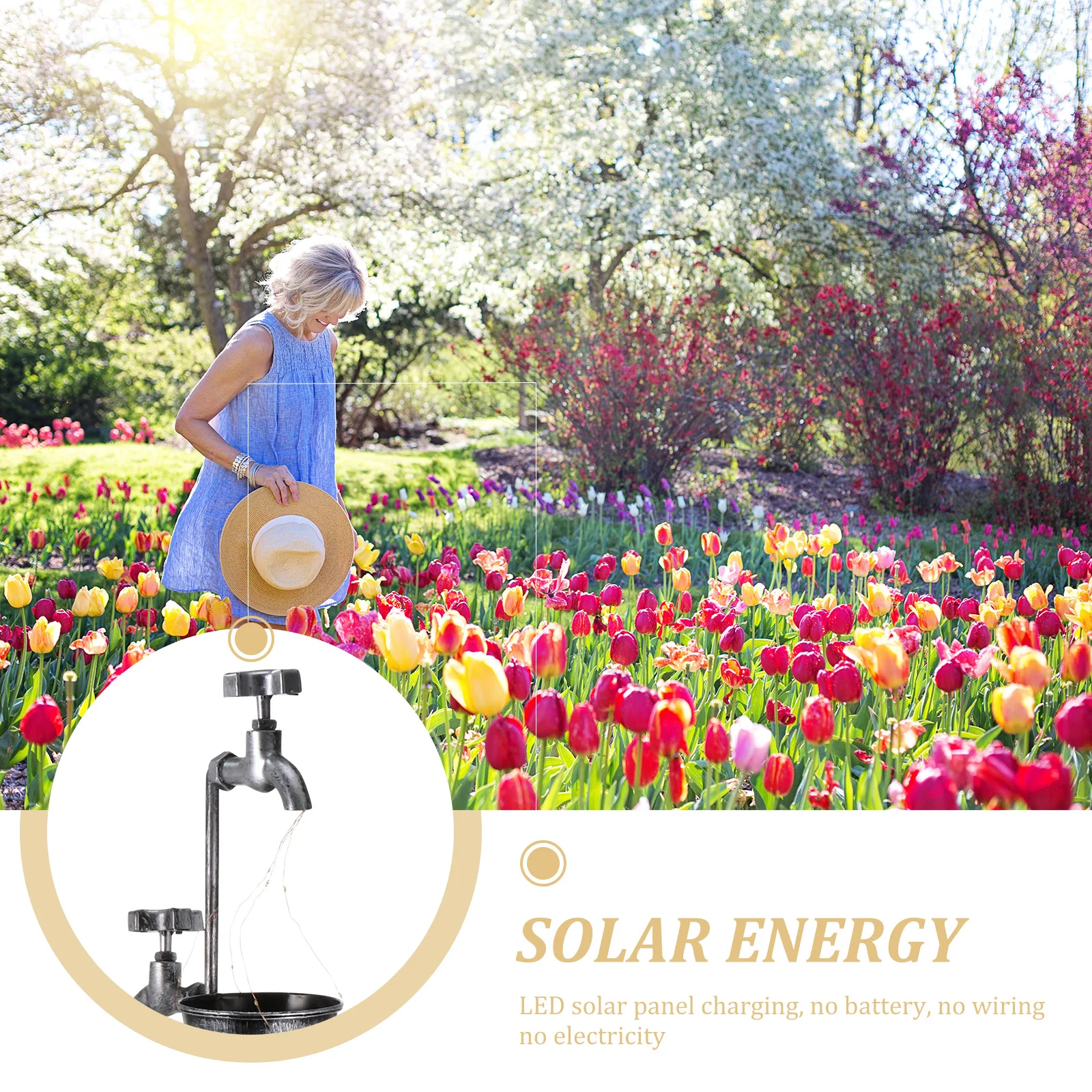 

1pc Solar Yard Outdoor Garden Lamp Iron Decorative Flowerpot Light Faucet Design Solar Light For Lawn Patio Courtyard Decoration