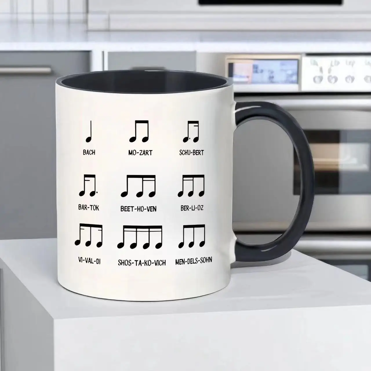 1pc.Unique Musical Coffee Mug - Play Different Melodies With Different Notes.11oz