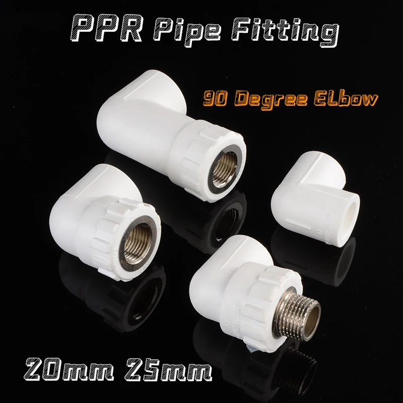

1/2/5pcs 1/2" BSP PPR Pipe Fitting 90 Degree Elbow Female/Male Threaded Reducing Pipe Inner Diameter 20mm/25mm Pipe Connector