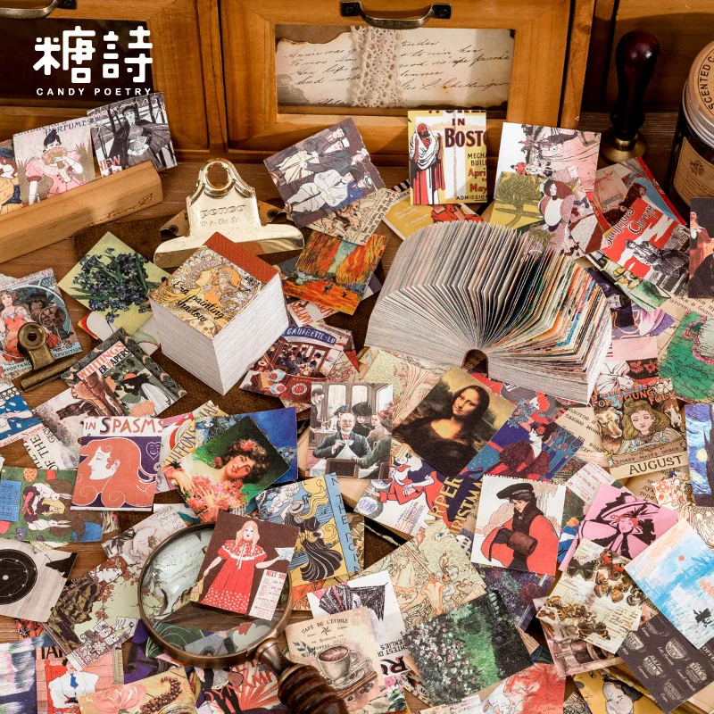 

400 шт./лот, блокноты, материал, бумага, винтажный атлас, мусорный журнал, карты для скрапбукинга, ретро-фон, декоративная бумага