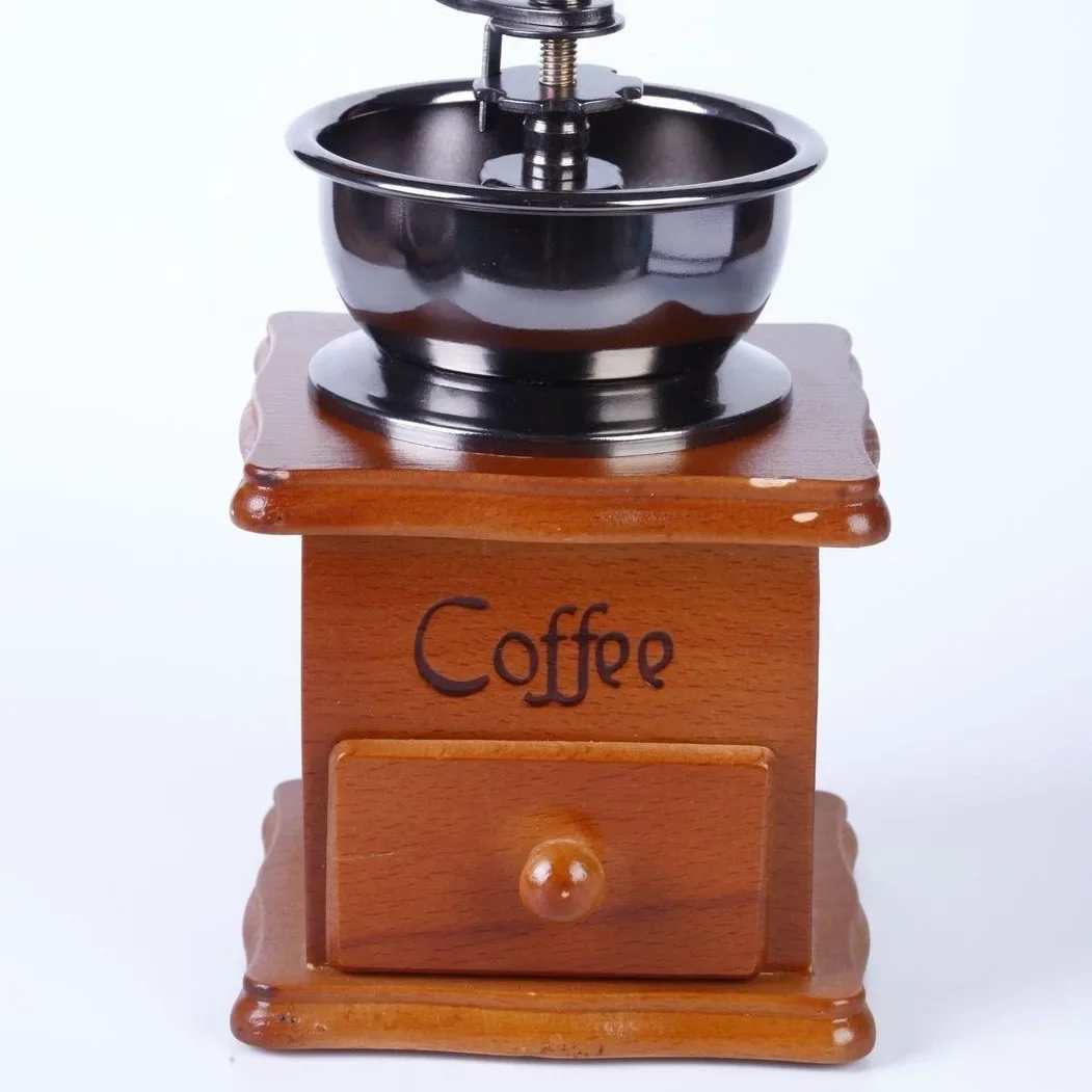 Manual Coffee Grinder Hand-Cranked Solid Wood Vintage Bean Mill Ceramic Core Coffee Bean Grinder Grinder Mini Coffee Maker