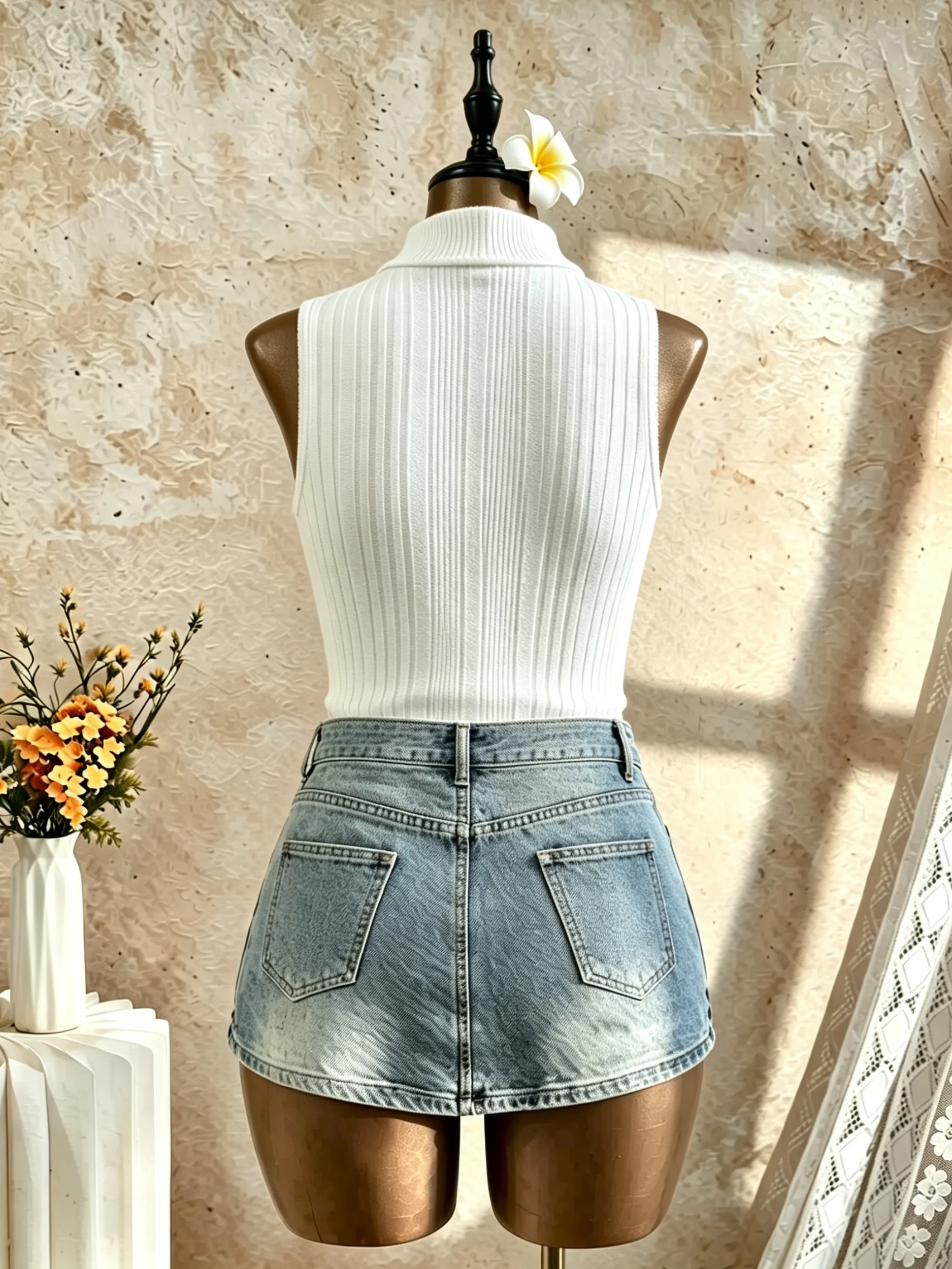 2 Pack Women Turtleneck Ribbed Knit Sleeveless Tank Top Slim Fit Y2K Sexy Casual Basic Fitted Vest Top