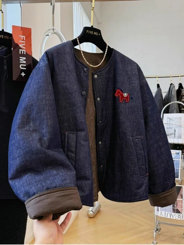 

Джинсовый жилет из премиального хлопка, свободный крой, размер 300, для осени и зимы, в городском стиле, удлиненный