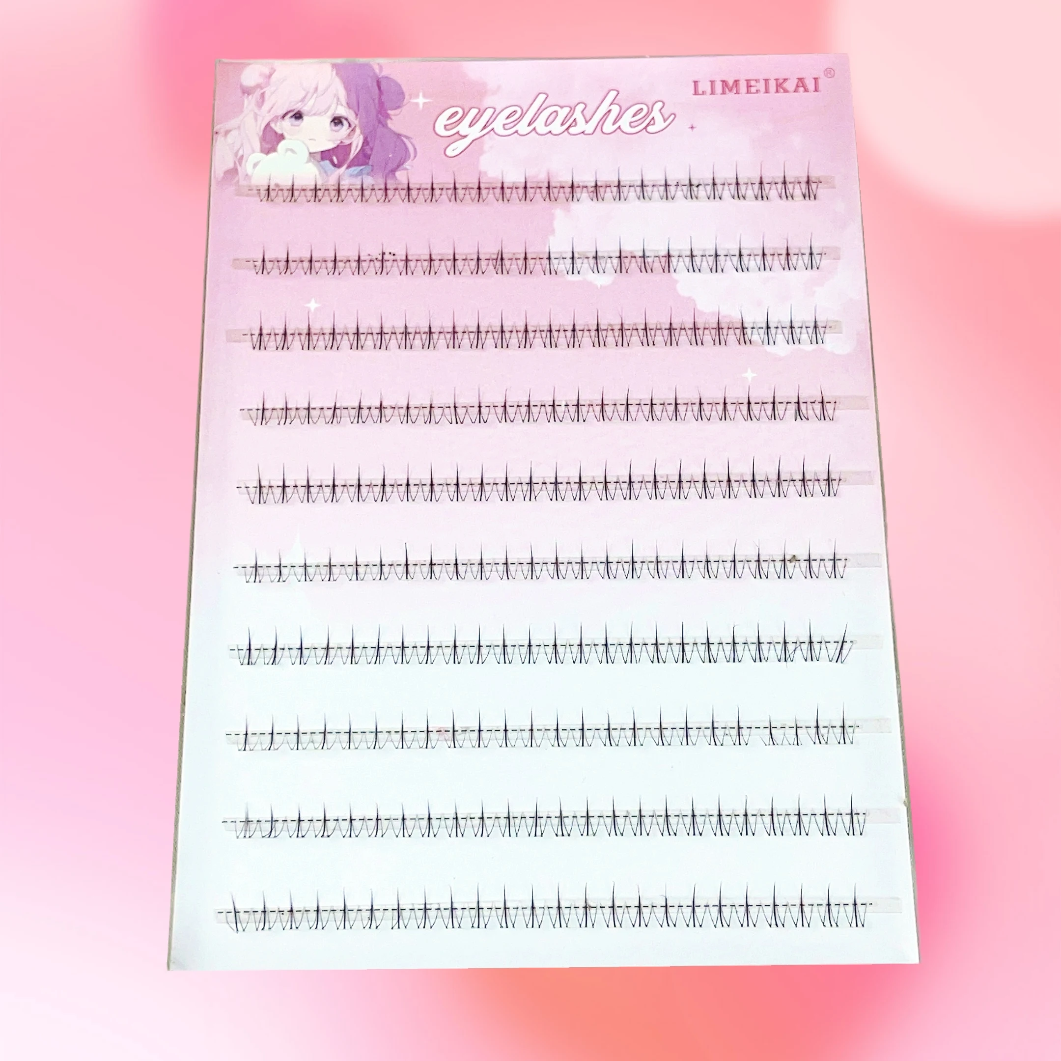 240 clusters of small flames, glue-free lower eyelashes, natural simulation, segmented transparent stems, super soft