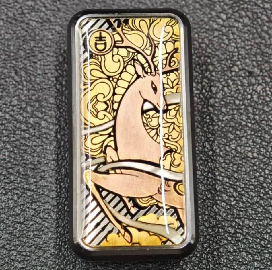 Used EDC YOLO yellow+purple copper fidget slider decompression toy