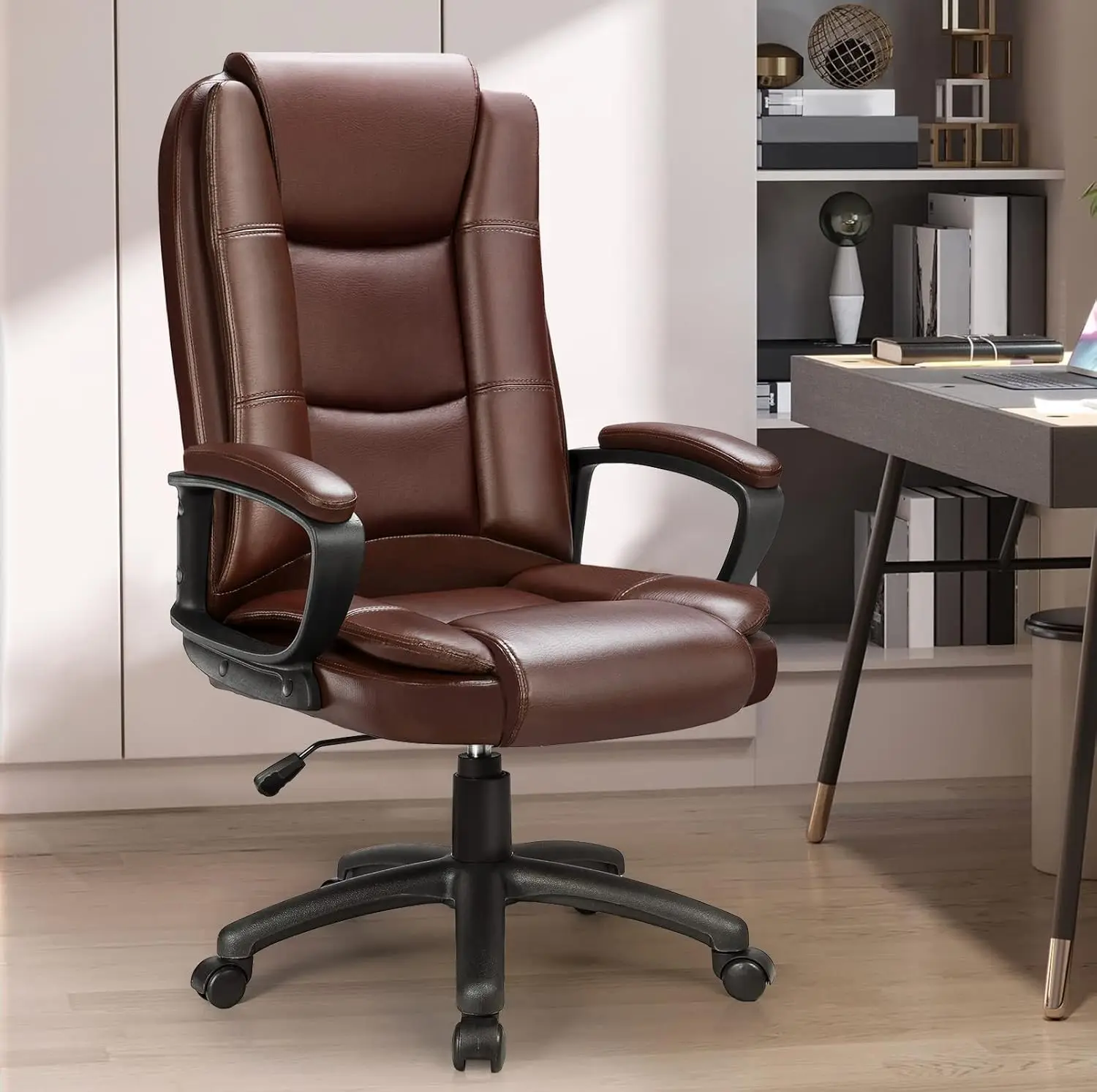 Home Office Desk Chair,400LBS Big and Tall Managerial Executive Chair,High Back Computer Chair with Cushions Armrest,Heig